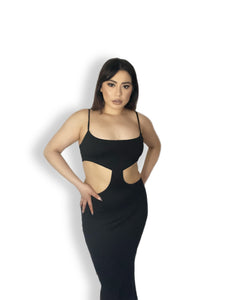 Black Hole Long Cut Out Maxi Dress